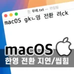 macOS 맥북 한영 전환 딜레이 해결방법