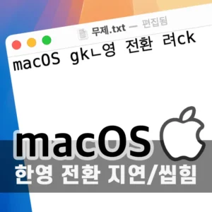 macOS 맥북 한영 전환 딜레이 해결방법